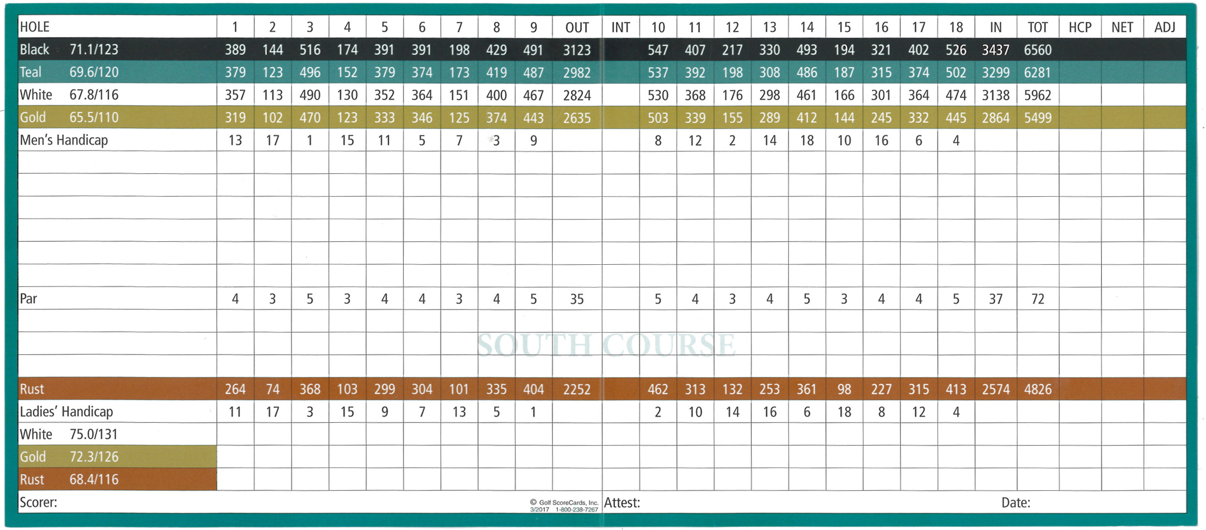 South Scorecard 2020